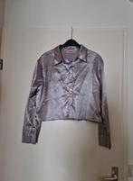 Zilver grijs blouse overhemd maat m 38 vintage retro satijn, Kleding | Dames, Blouses en Tunieken, Ophalen of Verzenden, Zo goed als nieuw