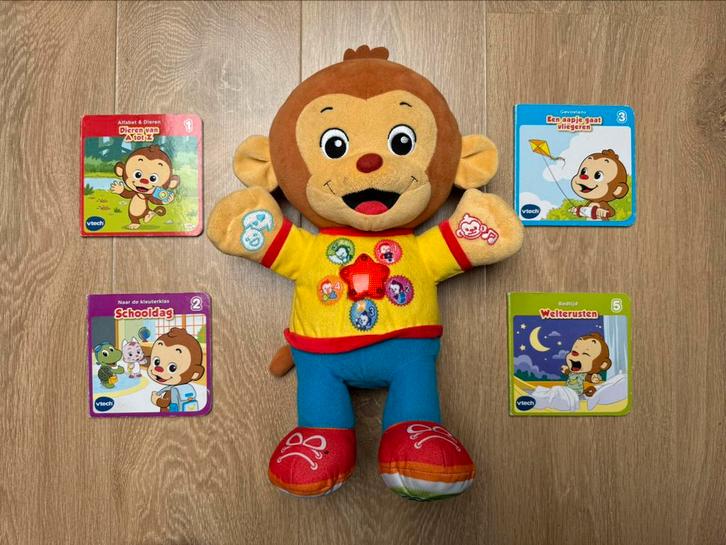 Vtech lees & leer aap Miko + 4 boekjes, Kinderen en Baby's, Speelgoed | Vtech, Gebruikt, Ophalen of Verzenden