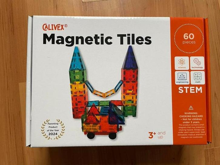 Calivex - Magnetic Tiles - Set van 60 stuks NIEUW IN DOOS, Kinderen en Baby's, Speelgoed | Educatief en Creatief, Nieuw, Bouwen