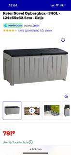 Keter Novel opbergbox grijs 125 x 55 x 61 cm, Ophalen, Nieuw, Kunststof