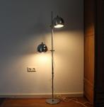 vintage chromen staande vloerlamp / bollamp 70 ties, Huis en Inrichting, Lampen | Vloerlampen, 100 tot 150 cm, Ophalen of Verzenden