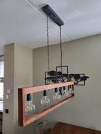 Industriële Hanglamp Hout & Metaal, Huis en Inrichting, Lampen | Hanglampen, Ophalen, Zo goed als nieuw, Hout