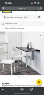 IKEA BJURSTA Klaptafel - Bruinzwart - 90x50 cm, Huis en Inrichting, Metaal, Rechthoekig, Nieuw, Tot twee personen