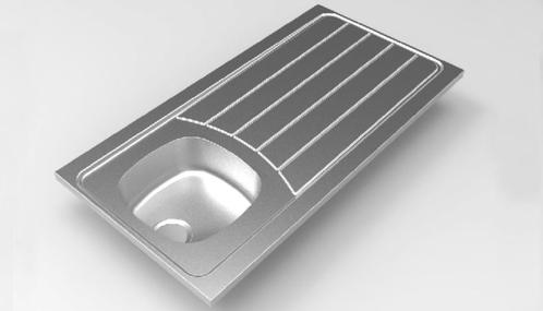 RVS werkblad met spoelbak ISÉO 1200 – Moderna, Huis en Inrichting, Keuken | Keukenelementen, Nieuw, Minder dan 100 cm, 50 tot 100 cm