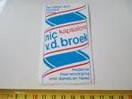 sticker wouw nic vd broek kapsalons markt 8, Ophalen, Zo goed als nieuw