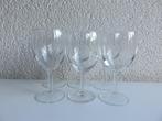 6 wijnglazen, Huis en Inrichting, Glas of Glazen, Ophalen of Verzenden, Effen, Glas
