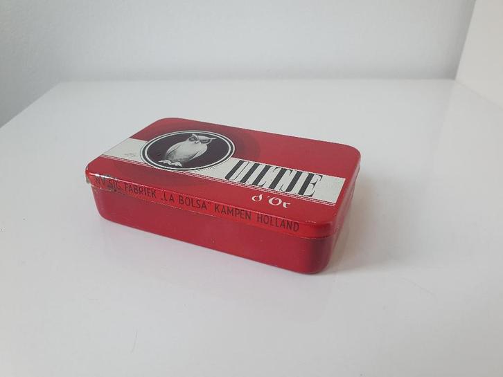oud sigarenblik Uiltje D'or - La Bolsa sigarenfabriek Kampen, Verzamelen, Blikken, Gebruikt, Overige, Verzenden