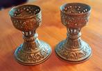 2 koperen kandelaren. mooi bewerkt, Antiek en Kunst, Antiek | Koper en Brons, Ophalen of Verzenden, Koper