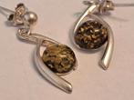 Sterling zilveren oorbellen met barnsteen, Ophalen of Verzenden, Zo goed als nieuw, Nvt, Met edelsteen