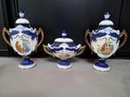 kaststel - set van 3 vazen - blauw goud, Antiek en Kunst, Ophalen of Verzenden