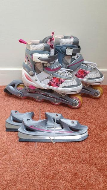 Nijdam combo skeelers skates maat 30 - 33 met schaatsijzers beschikbaar voor biedingen