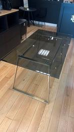Glazen eettafel 150x85 cm, Huis en Inrichting, Tafels | Eettafels, 50 tot 100 cm, Glas, 100 tot 150 cm, Gebruikt