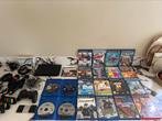 PlayStation 2 Slim + Controllers + Games + Veel extra’s, Spelcomputers en Games, Zwart, Met games, Met 2 controllers, Ophalen of Verzenden