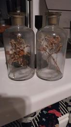 2 glazen vaasjes met bloem, Ophalen of Verzenden, Gebruikt
