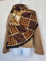 Leuke sjaal bruintinten 116x116, Maat 38/40 (M), ., Ophalen of Verzenden, Zo goed als nieuw