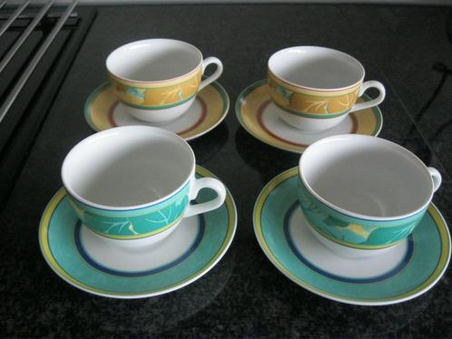 kop en schotels en 2 bekers / NIEUW, Huis en Inrichting, Keuken | Servies, Nieuw, Kop(pen) en/of Schotel(s), Overige stijlen, Aardewerk