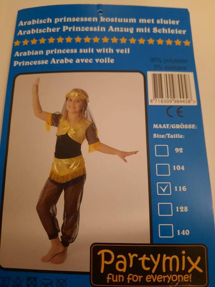 Arabische prinsessen verkleedset 104, 110, 116 - 9 sets!, Kinderen en Baby's, Carnavalskleding en Verkleedspullen, Zo goed als nieuw