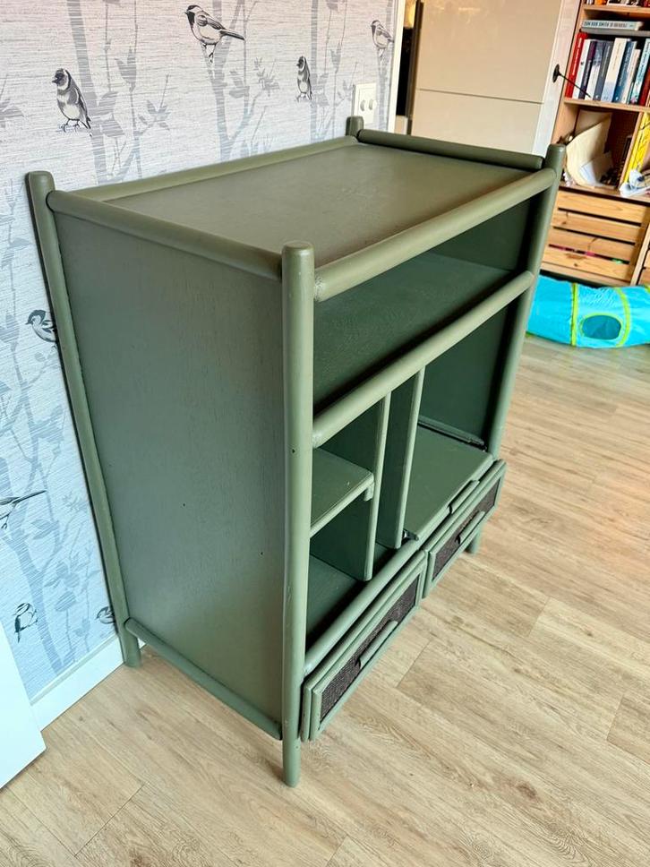 Supergaaf groen kastje, Huis en Inrichting, Kasten | Buffetkasten, Gebruikt, 100 tot 150 cm, 50 tot 100 cm, 25 tot 50 cm, Met lade(s)