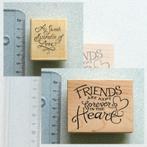 Houten rubberen stempels set tekst Engels, Hobby en Vrije tijd, Stempelen, Ophalen of Verzenden, Nieuw, Houten stempel