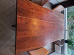 Tafel met metalen spinpoot en boomstam blad, Huis en Inrichting, Tafels | Eettafels, Ophalen, 200 cm of meer, 50 tot 100 cm, Zo goed als nieuw