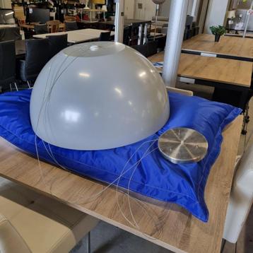 3X GROTE METALEN HANGLAMP  90 CM DOORSNEDE  beschikbaar voor biedingen