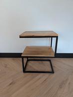 Industriële Bijzettafel - Zwart Metaal & Hout, Ophalen