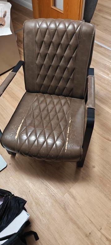 2 Bruine Leren Fauteuils - Gebruikt beschikbaar voor biedingen
