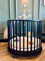 SET: Ronde box zwart incl. accessoires - Europe baby, Kinderen en Baby's, Boxen, Ophalen, Zo goed als nieuw, Rond, In hoogte verstelbaar