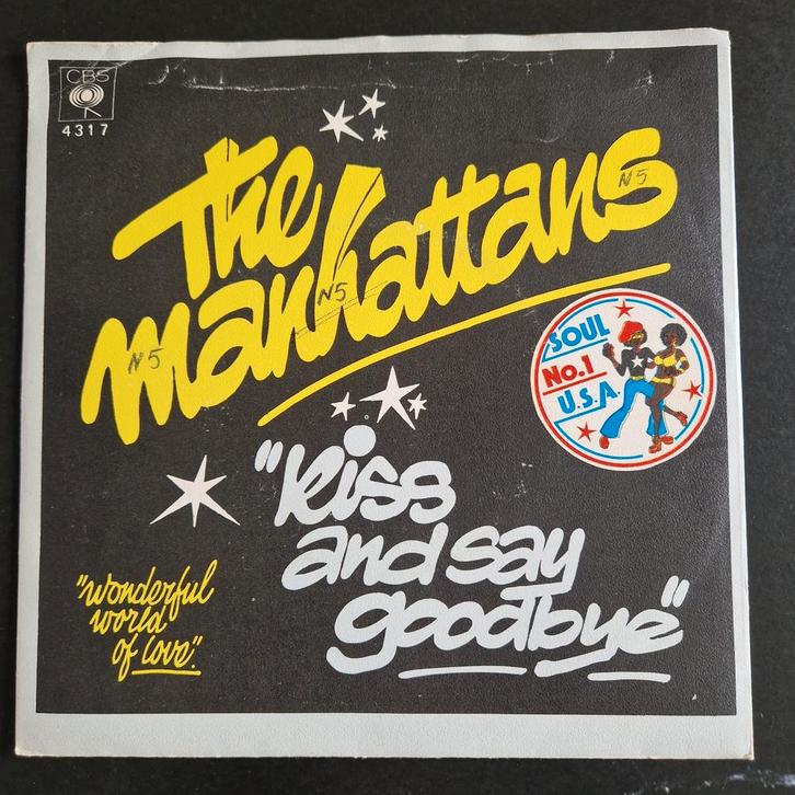 The Manhattans - Kiss and Say Goodbye - Single, Cd's en Dvd's, Vinyl Singles, Gebruikt, Single, R&B en Soul, 7 inch, Ophalen of Verzenden