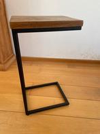 Bijzettafel Mangohout & Metaal, Ophalen, Minder dan 55 cm, Zo goed als nieuw, 60 cm of meer