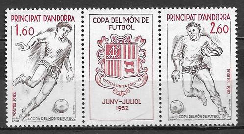 Frans Andorra 1982 FIFA WK Voetbal postfris strip van drie, Postzegels en Munten, Postzegels | Europa | Overig, Postfris, Overige landen