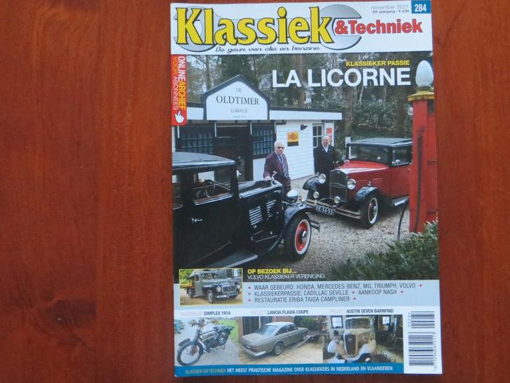 Klassiek & Techniek 284 La Licorne, Simplex 1914, Volvo, Boeken, Auto's | Folders en Tijdschriften, Nieuw, Volvo, Ophalen of Verzenden