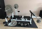 Universele GorillaSports halterset gietijzer 108kg, Sport en Fitness, Ophalen, Zo goed als nieuw, Benen, Halterset