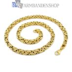 RVS gold gouden koningsschakel ketting 70 of 60 cm 9 mm dik, Sieraden, Tassen en Uiterlijk, Kettingen, Verzenden, Nieuw, Goud