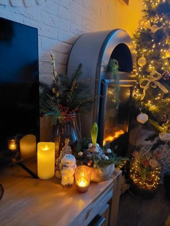 Elektrische Sfeerkachel met Houtblokken, Huis en Inrichting, Kachels, Gebruikt, Vrijstaand, Overige soorten, Elektrisch, Ophalen