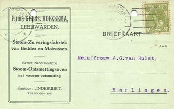 Firma Gebrs. Hoeksema, Leeuwarden - 01.1918 - briefkaart beschikbaar voor biedingen