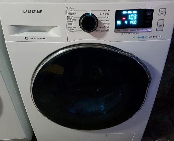 SAMSUNG Ecobubble 8kg/6kg Was/droogcombinatie Incl.GARANTIE!, Witgoed en Apparatuur, Was-droogcombinaties, Zo goed als nieuw, 6 tot 8 kg