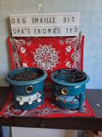 HALLER&BECCON petrolblauw EMAILLE oliestel compleet, Ophalen of Verzenden