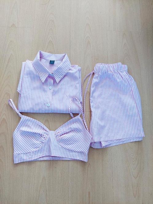 3 delige set; blouse, top en shorts maat 34-36, Kleding | Dames, Blouses en Tunieken, Nieuw, Maat 34 (XS) of kleiner, Blauw, Ophalen of Verzenden
