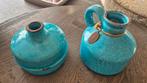Turquoise vazen set Riverdale, Gebruikt, Blauw, Aardewerk of Porselein, Ophalen of Verzenden