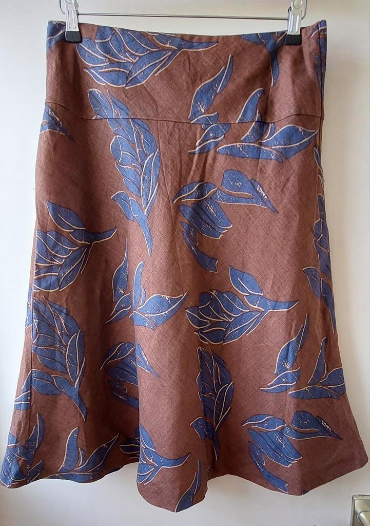 100% linnen rok H&M maat 38 M, Kleding | Dames, Rokken, Zo goed als nieuw, Maat 38/40 (M), Bruin, Onder de knie, Ophalen of Verzenden