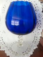 Prachtige Empoli glazen vaas op gedraaide voet sixties, Ophalen of Verzenden