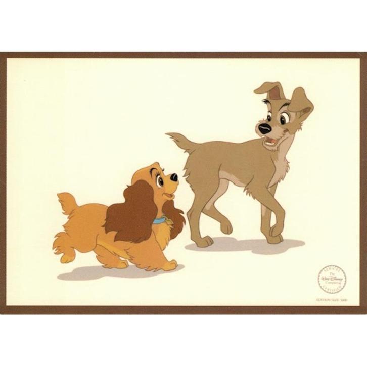 Lady and the Tramp kaart bij Stichting Superwens!, Diversen, Wenskaarten, Nieuw, Ophalen of Verzenden