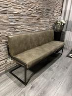 Groene Microvezel Eetkamerbank 180 cm, Ophalen, 150 tot 200 cm, Driepersoons, 75 tot 100 cm