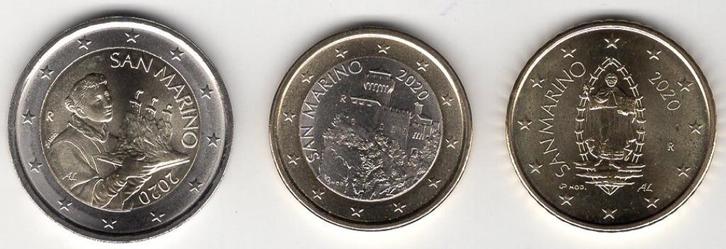 50 Eurocent en 1 + 2 Euro San Marino 2020 - UNC, Postzegels en Munten, Munten | Europa | Euromunten, Setje, Overige waardes, San Marino