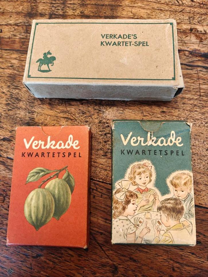 3 Vintage Verkade Kwartetspellen Jaren '40/'50, Antiek en Kunst, Antiek | Speelgoed, Ophalen of Verzenden