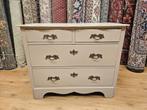Antiek brocante geschilderde ladenkast, Info@SlatsAntiek.nl, Antiek, Eikenhout, 3 of 4 laden