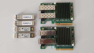 2 x SuperMicro AOC-STGN-I2S met SFP modules beschikbaar voor biedingen
