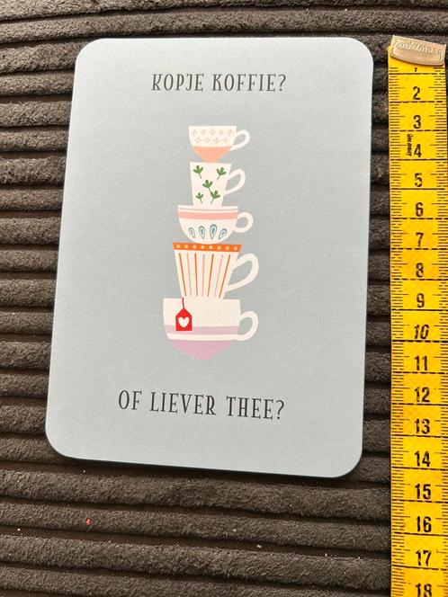 1011. Kaart illustr Thee koffie kopjes, Verzamelen, Ansichtkaarten | Themakaarten, Ongelopen, Ophalen of Verzenden