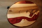 Unieke Epoxy Tafel - Handgemaakt  100 cm @ 60 cm, Zo goed als nieuw, Minder dan 50 cm, Eikenhout, Rond
